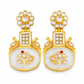 Classic White Kundan Peacock Earrings