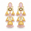 Pink Jhumka Designer Earrings