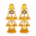 Yellow Jhumka Traditional Earrings