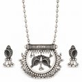 Royal Peacock Oxidized Necklace Set