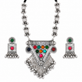 Triangle Stone Oxidized Necklace Set