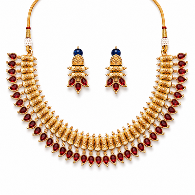 Royal Ruby Antique Necklace Set