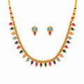 Multicolor Leaf Necklace Set
